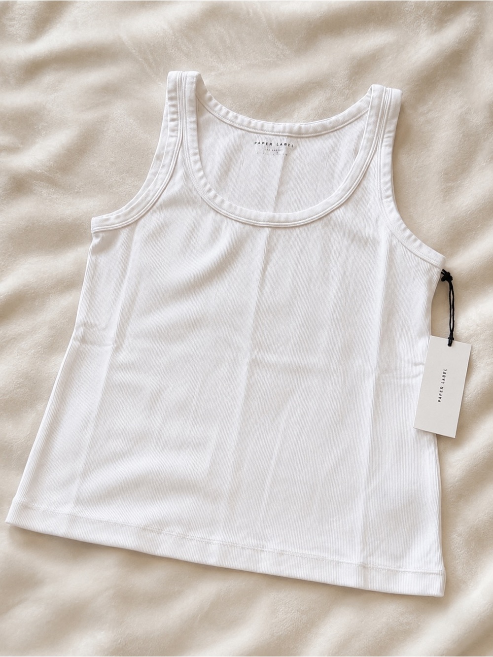 Pure Label Women's White Cotton Tank Top